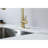 Pull Out Spray Kitchen Faucet In Brushed Gold, Stainless Steel Substance, 360 Rotating Nozzle, Corrosion & Rust Prevention Feature
