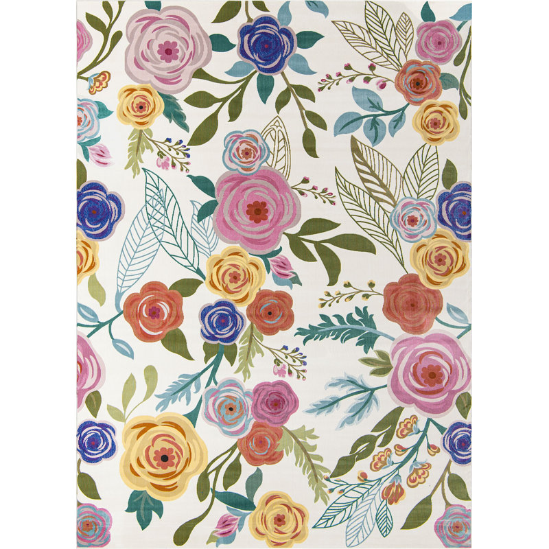 Floral Indoor Rug, Rectangle 9' x 12'