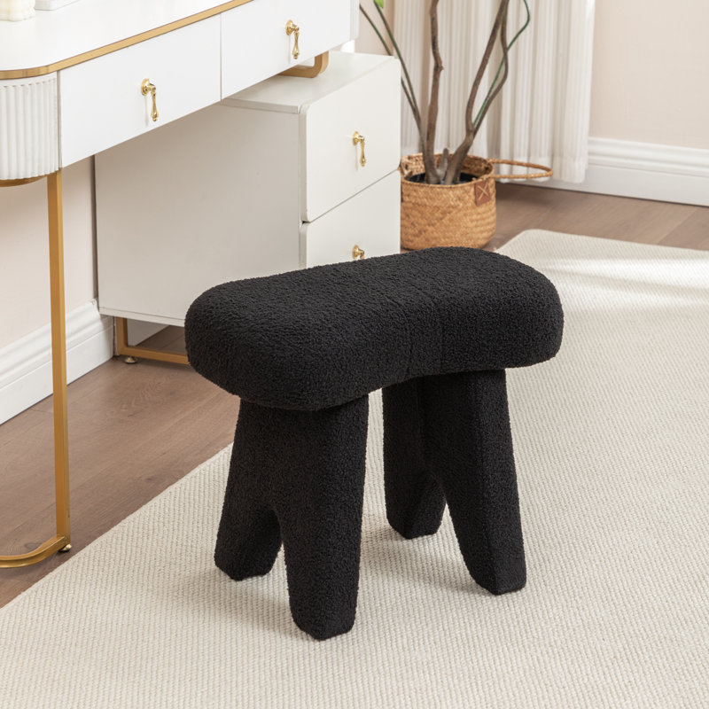 Fauteuil de maquillage en fausse fourrure, Black