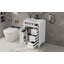 Meuble-lavabo autoportant de 61 cm (24 po) avec lavabo, tiroir rabattable, 3 tiroirs et armoire de rangement, blanc