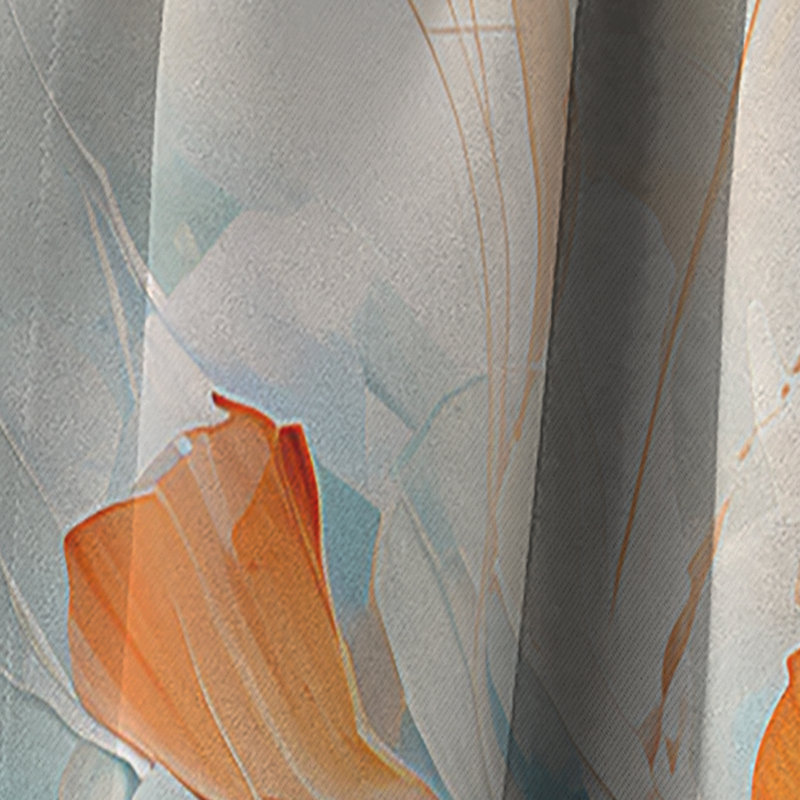 Beige et bleu chuchotement brise I - rideau occultant abstrait impressionnisme - 1 panneaux, L 52 po x L 63 po