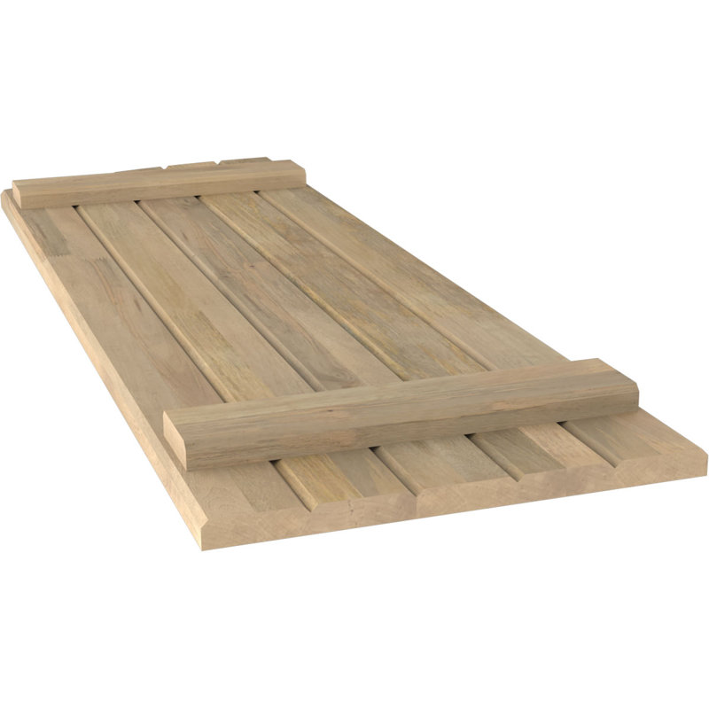 Volets de planche-n-lattes jointes avec plateau elliptique Americraft (2 lattes) (par paire), Sans finition, 17 1/2", 56"