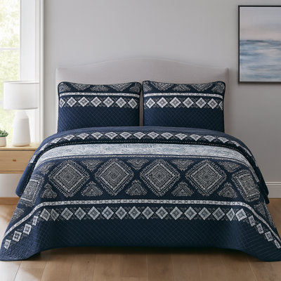 Cotton Blend Machine Woven Geometric Shapes Quilt