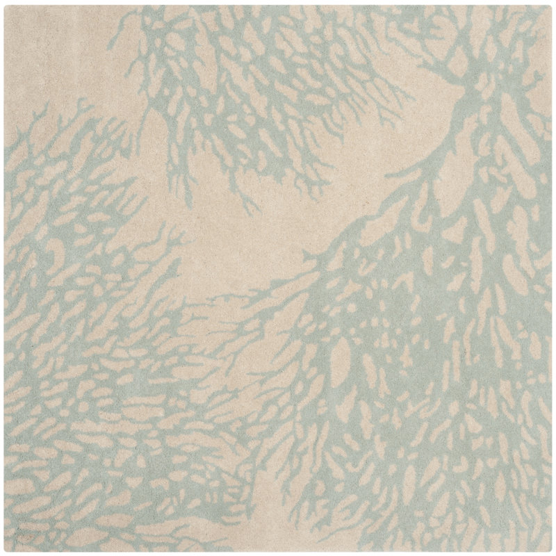 Tapis floral en laine touffeté à la main Wimborne, Carré 7 pi