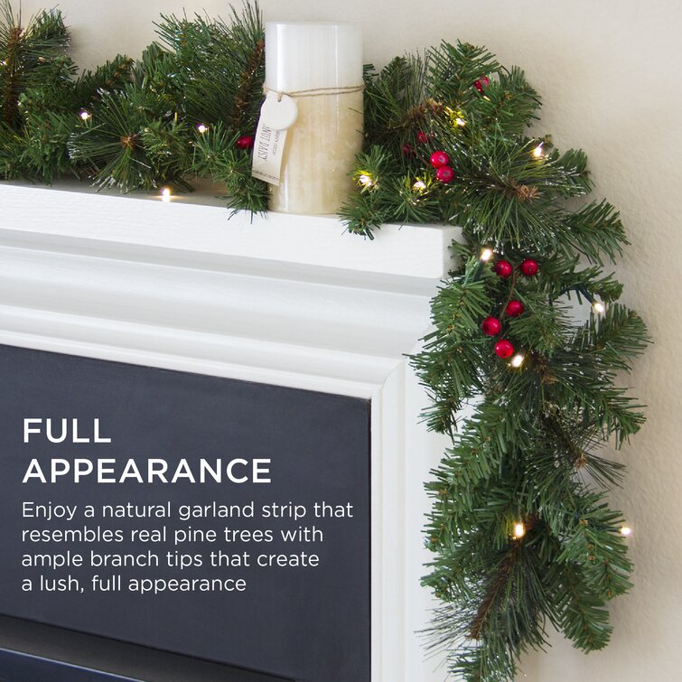 Decorative Collection 108'' in. Lighted Faux Garland & Reviews