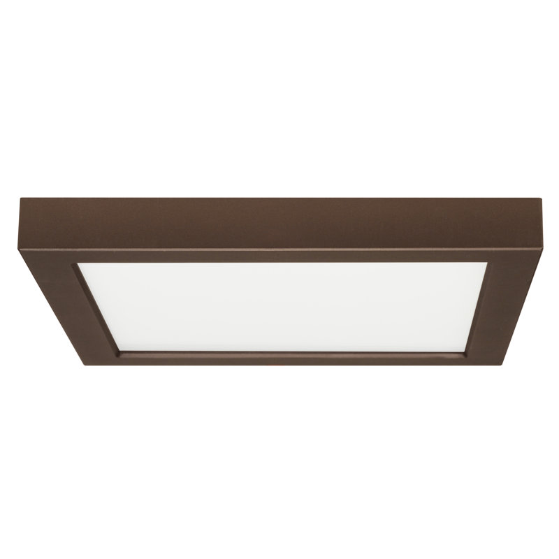Longworth LED Flush Mount, Brushed Nickel, Square 1" H x 9" W x 9" D