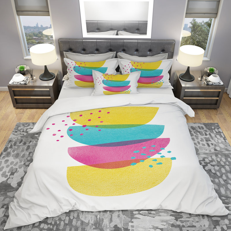 Ensemble de housse de couette minimaliste équilibre ii, Housse de couette double / grand et 2 taies