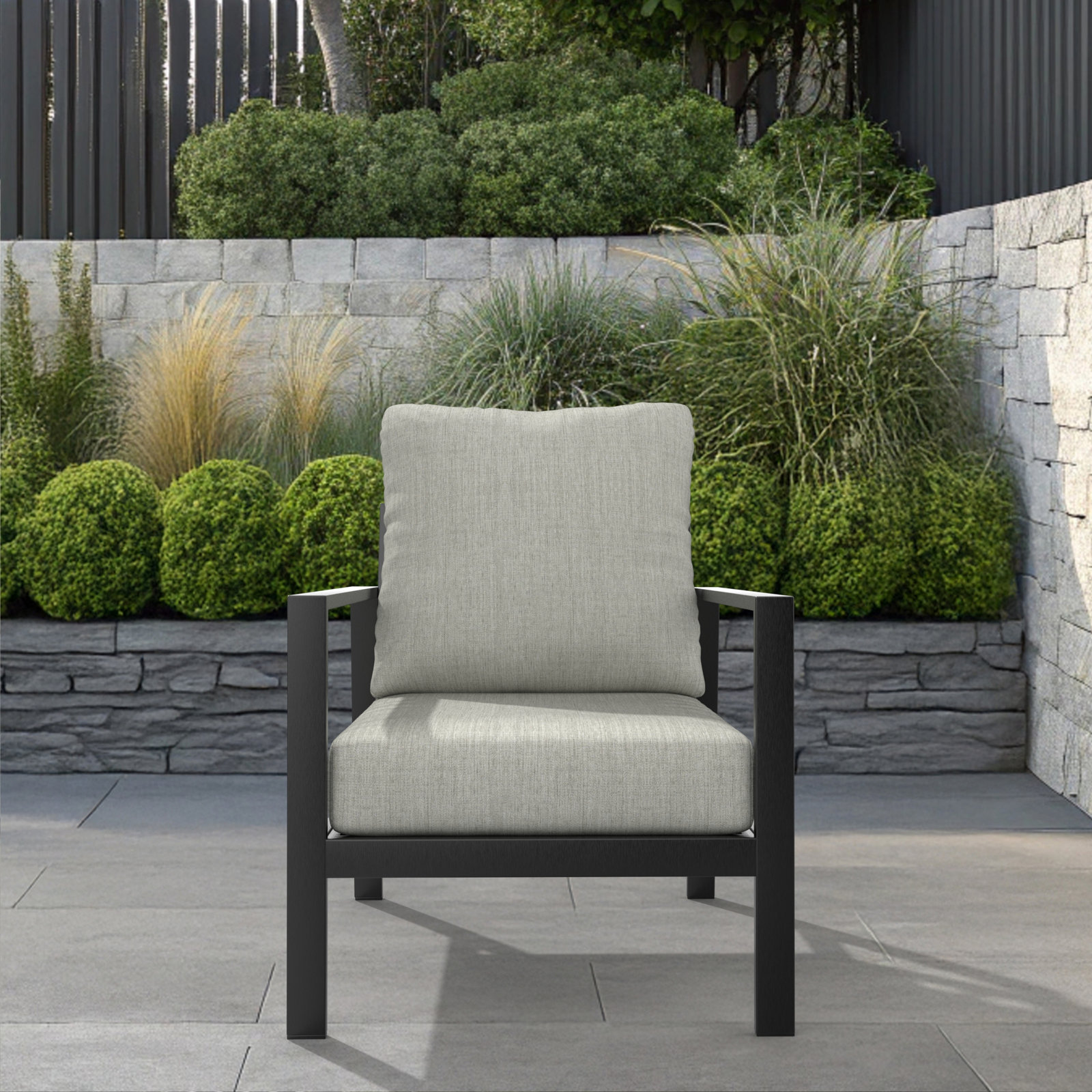 Amala 22" Sunbrella® Seat and Back Cushion, Canvas Granite Sunbrella® Canvas