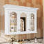 Armoire à pharmacie 40 "avec miroir, armoire de rangement pour salle de bain avec porte miroir et tablettes, armoire de salle de bain murale avec portes en verre