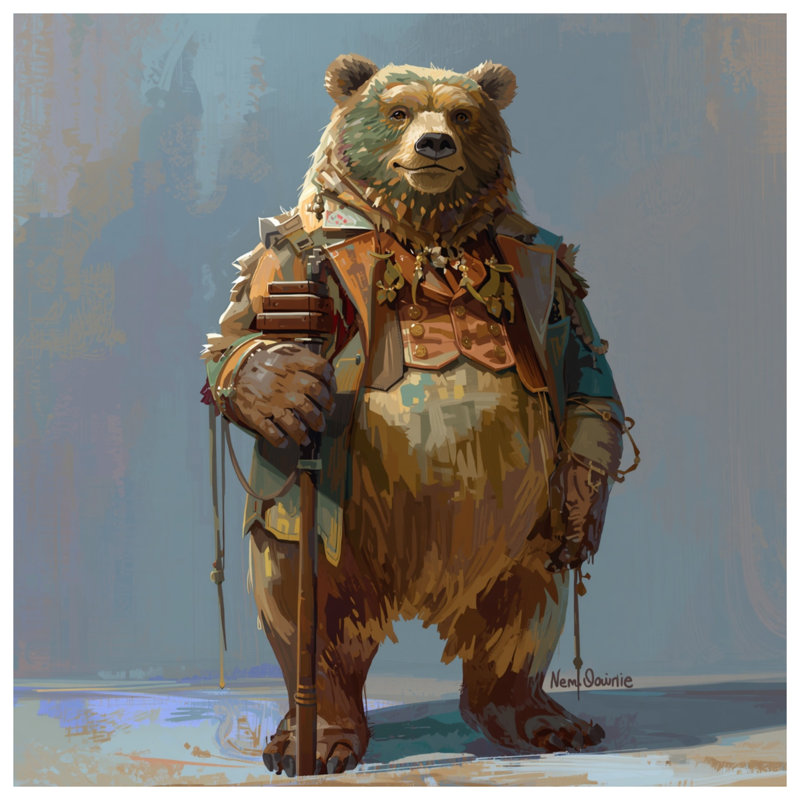 Coussin Bear, 16 x 16 inches
