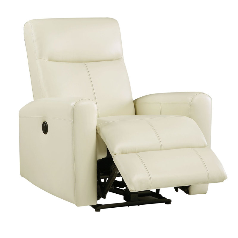 Recliner, Beige Genuine Leather