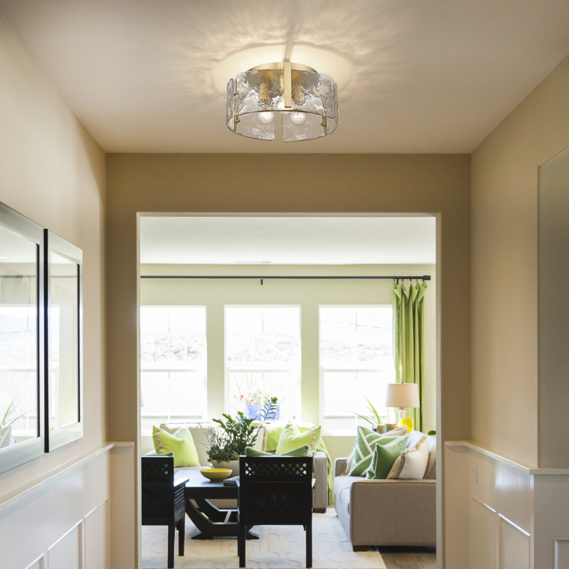 Kourtney Glass Flush Mount, Brushed Champagne Bronze