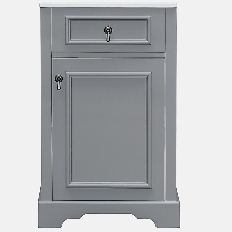Meuble-lavabo avec porte en céramique 20 po, meuble-lavabo avec porte, Gris