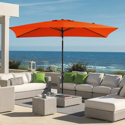 Parasol de marché rectangulaire inclinable 10 pi x 6 pi 5 po Le