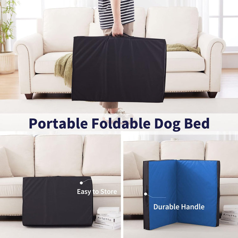 Lit pliable de refroidissement pour chien orthopédique pour l'extérieur intérieur, Bleu