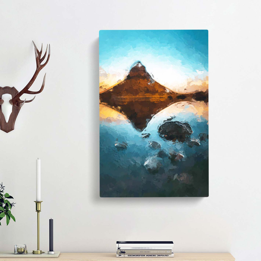 Kirkjufell Mountain in Iceland in Abstract - Wrapped Canvas
