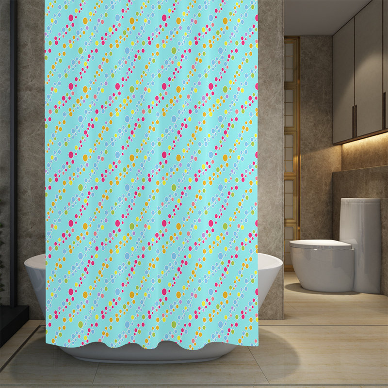 Rideau de douche simple à pois Anwan, H 93 po x l 70 po