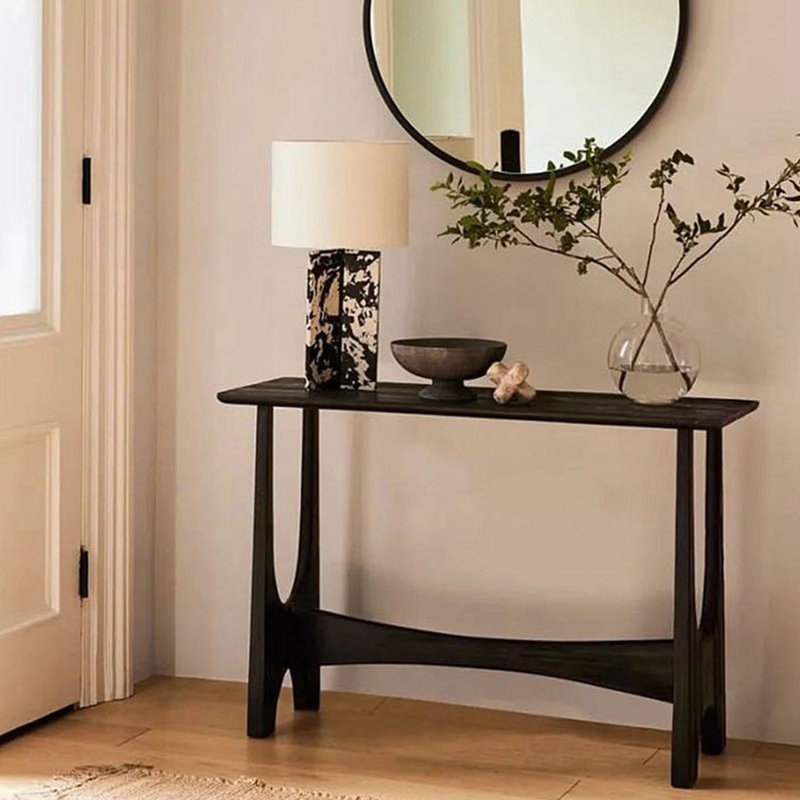 Table de véranda entièrement en bois massif de style français., H 33,8 po x l 51 po x P 13,7 po