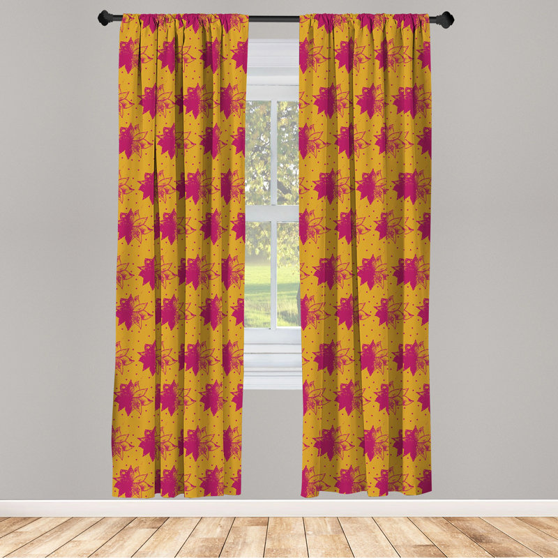 Floral Semi-Sheer Rod Pocket Curtain Panels, 28" x 84"