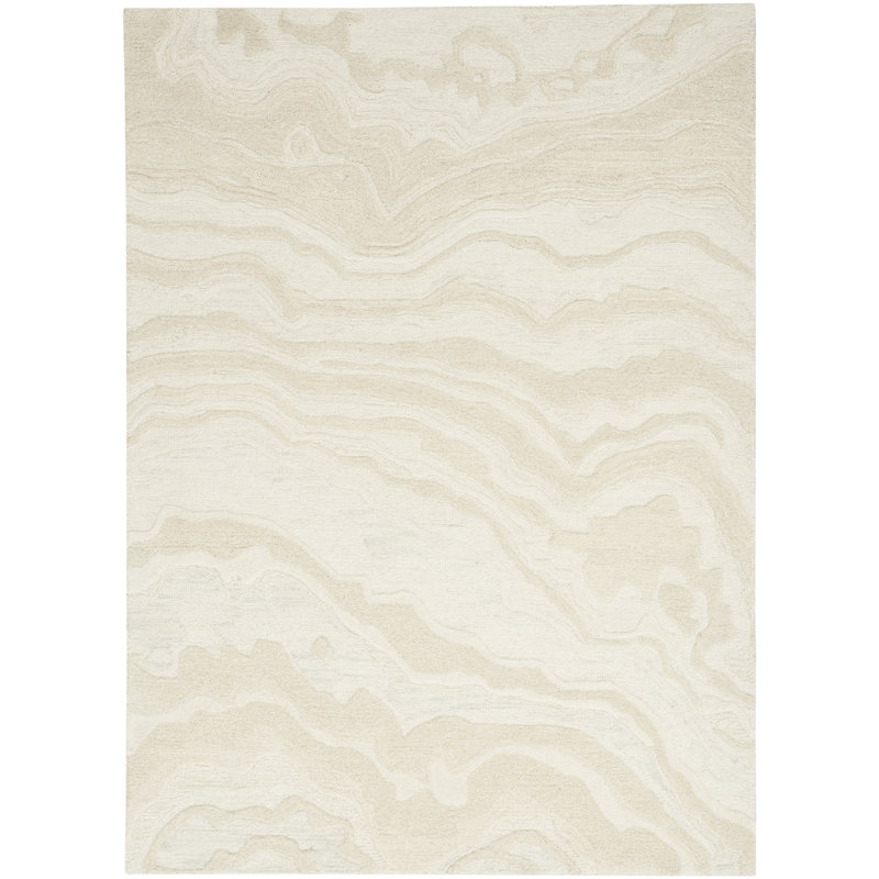 Cahide Abstract Wool Handmade Area Rug, Rectangle 114 x 175cm