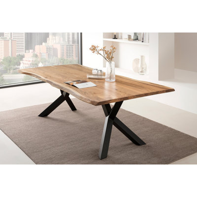 Colne Acacia Metal Base Dining Table