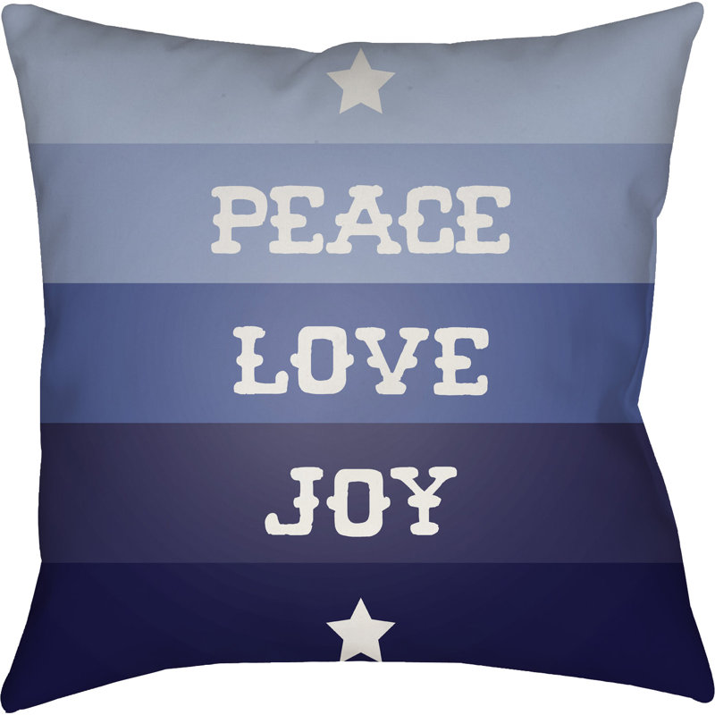 Stripe Indoor/Outdoor Throw Pillow, 20" H x 20" W x 4" D, Blue / White