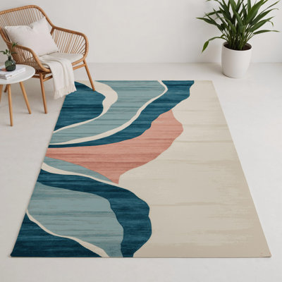 Tapis intérieur et extérieur beige Watercolor