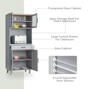 Red Barrel Studio® 59'' Kitchen Pantry & Reviews | Wayfair