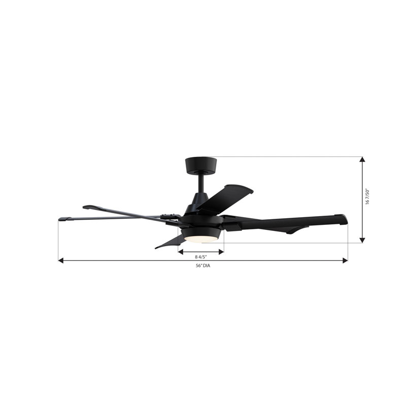 Ventilateur de plafond intelligent DEL 56 po Soarin, Noir, Charbon