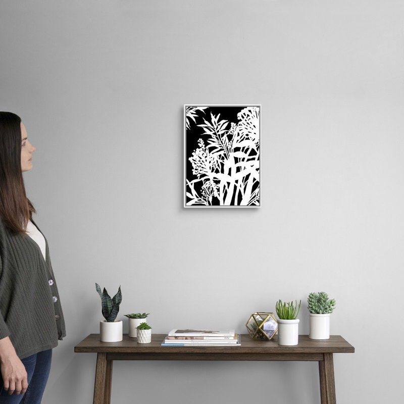 Reproduction d’art sur toile monochrome, H 18 po x l 14 po x P 1,75 po, Cadre blanc