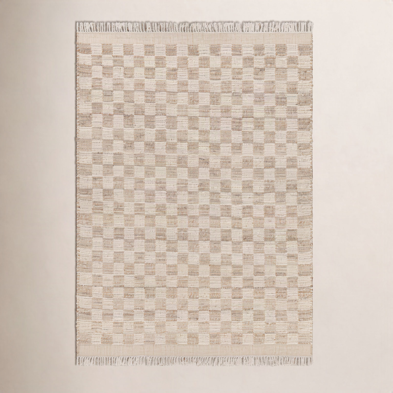 Tali Hand-Woven Checkered Jute Rug, Rectangle 6' x 9'