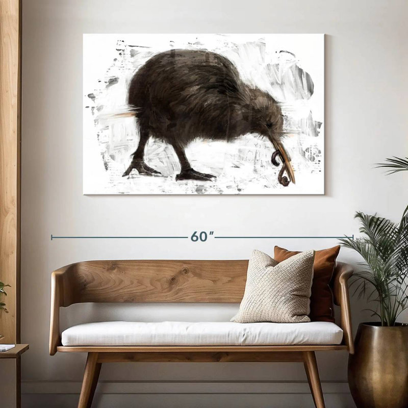 Kiwi With Worm, 32" H x 48" W