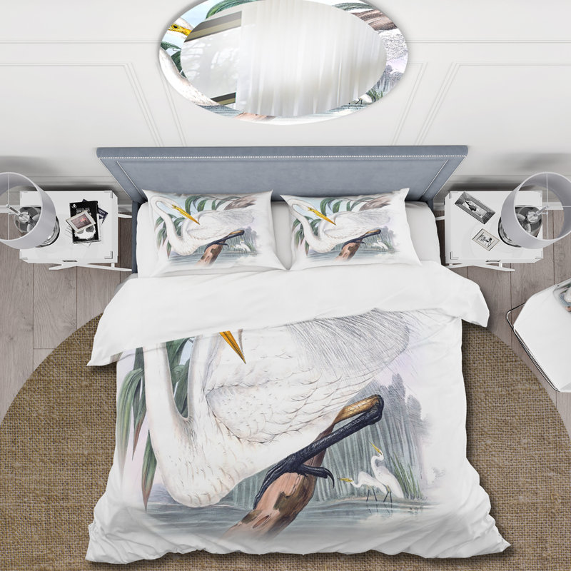 Ensemble de housse de couette Traditional Vintage Birds IV - Polyester microfibre