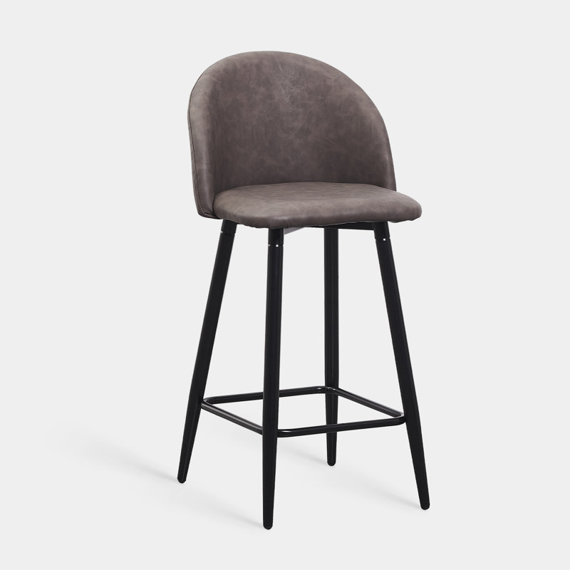 Choteau Upholstered Counter Stool with Metal Frame, Brown