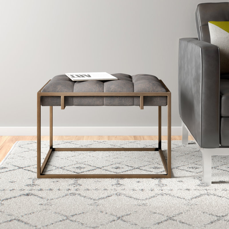 Akash End Table, Antique Brass, Ebony Natural