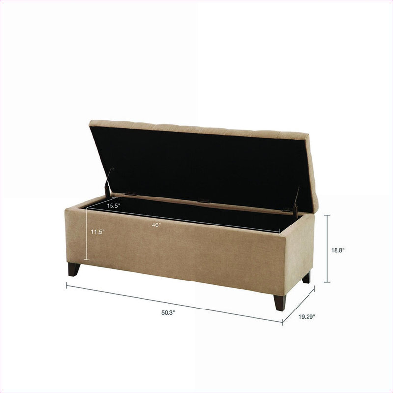 Banc de rangement tapissier FlowLuxe, Brun