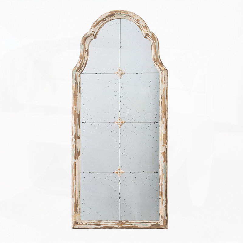 Miroir arqué en bois avec fenêtre décorative pour le salon, la salle de bain et le vestibule