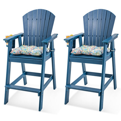 Tabouret de bar d'extérieur 27,6 po avec coussin Faul