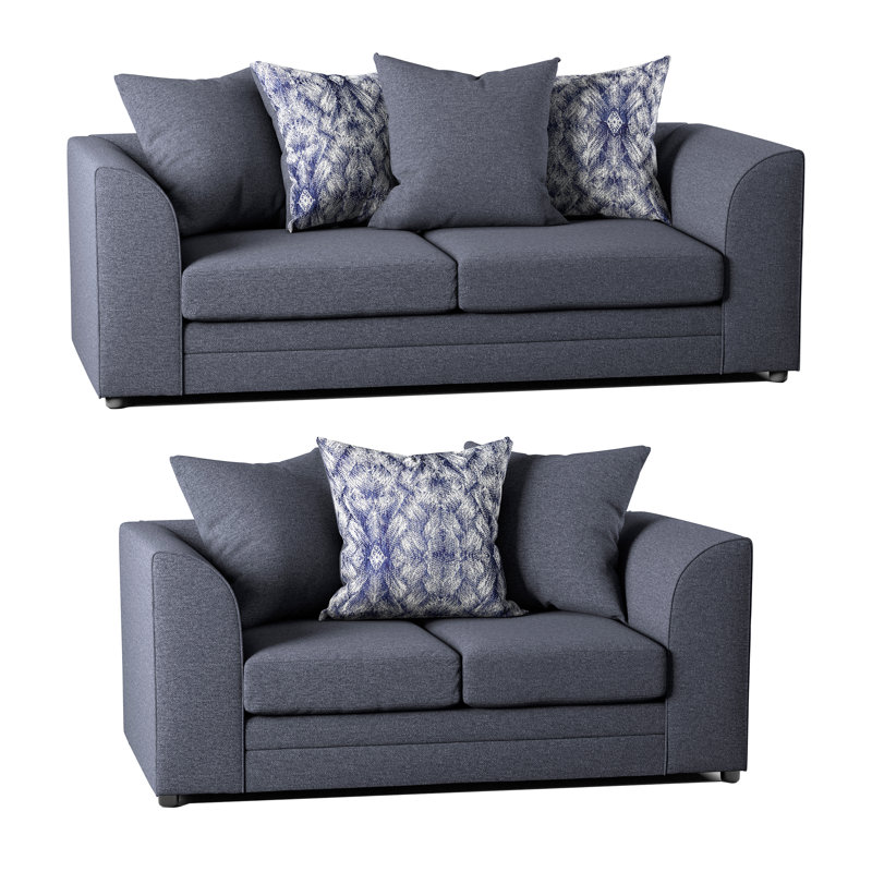 Wyoming 2 Piece Sofa Set, Navy