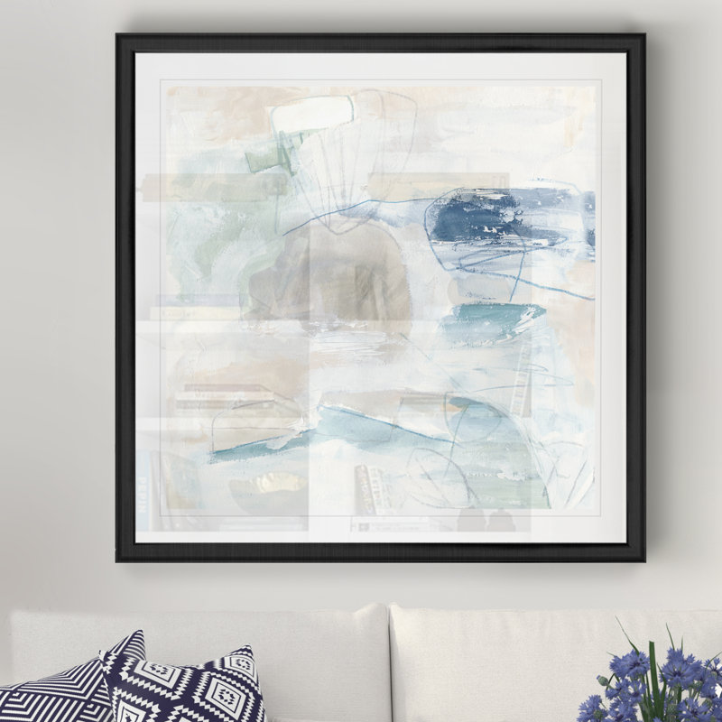 " Pebble Coast III ", Black Framed, 30.5" H x 30.5" W x 1.5" D