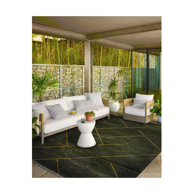 Tapis rayé à motif de pierres tissées et lavable