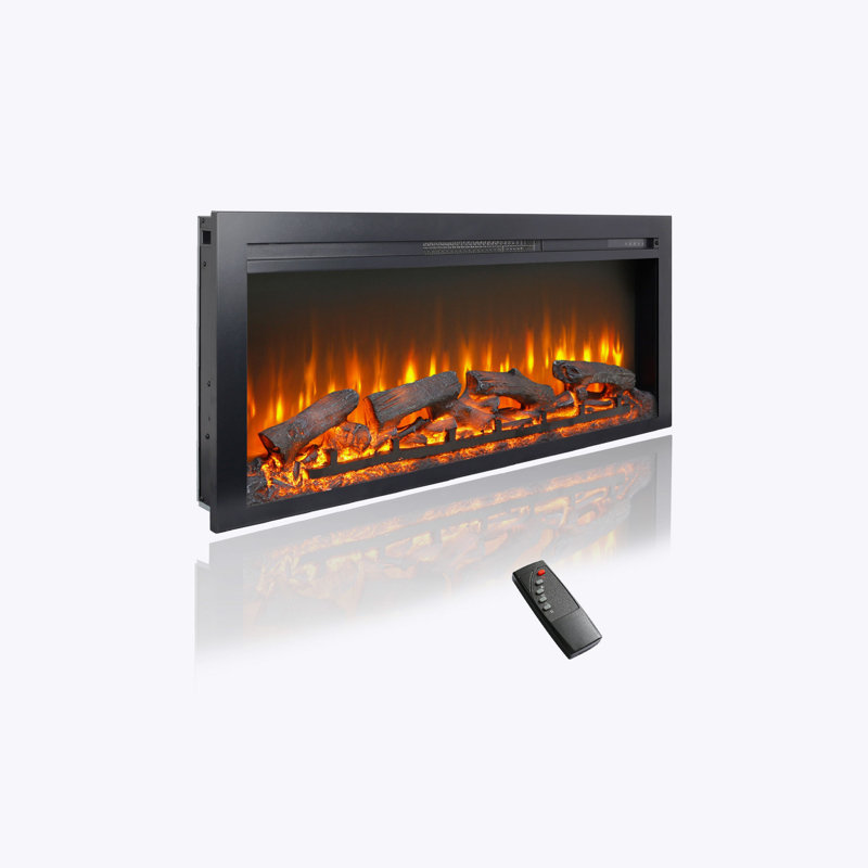 44 inch wall recessed electric fireplace with remote and Imitation Flame , LED light heater