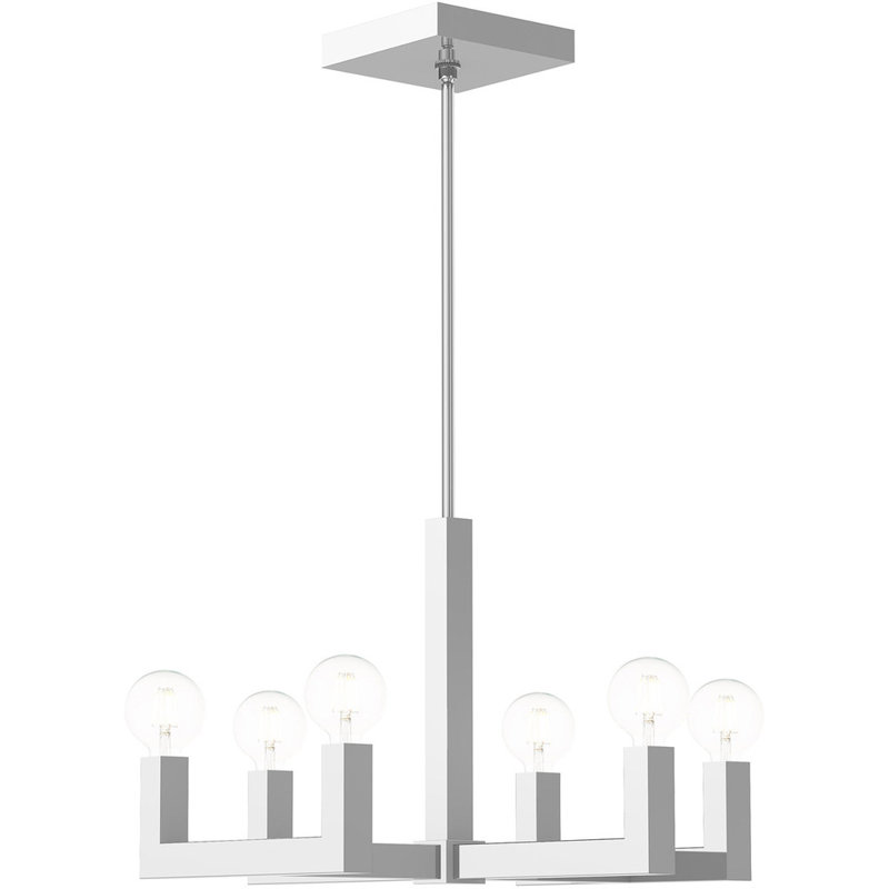 6 - Light Classic / Traditional Chandelier, Polished Chrome
