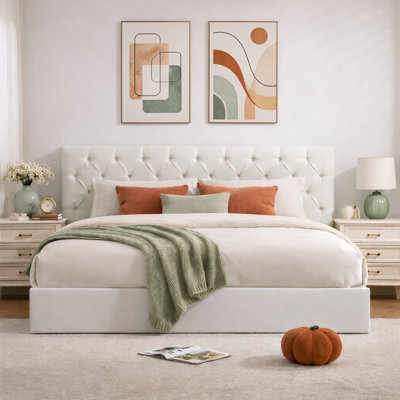 Gaillarde Hydraulic Lift Up Storage Upholstered Platform Bed