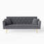 Canapé-lit pliable en velours gris de 72 pouces, style rétro américain, pour petits salons en velours, multi-fonctionnels