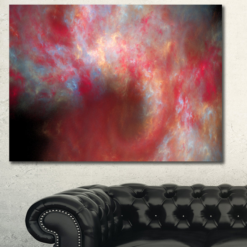" Red Starry Fractal Sky ", 12" H x 20" W x 1" D