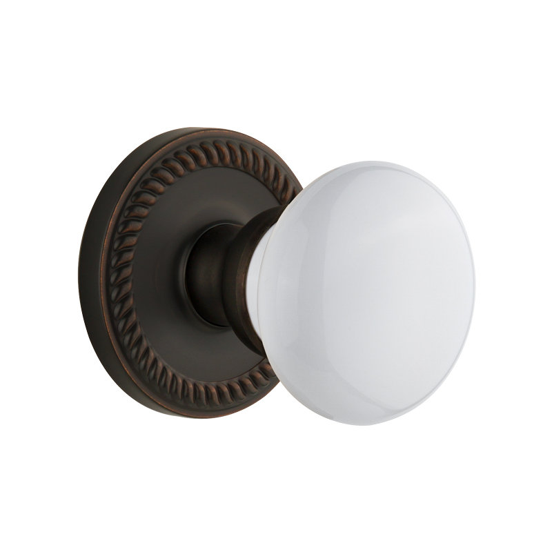 Grandeur Newport Rosette Double Dummy with Parthenon Door Knob, Timeless Bronze