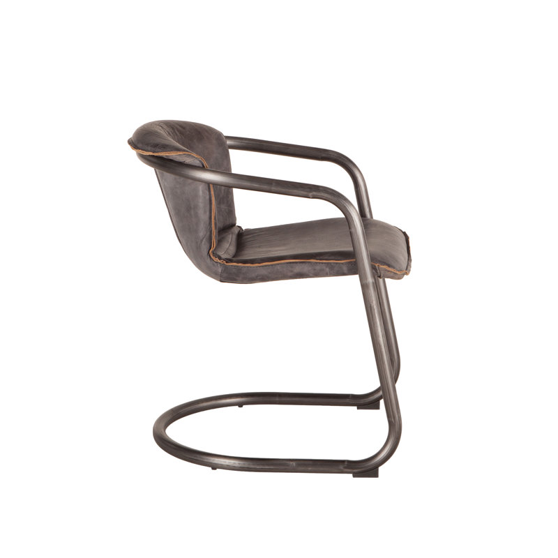 Chiavari Leather Arm Chair, Antique Ebony