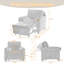 Fauteuil convertible en velours côtelé convertible 3 en 1 avec lit escamotable multifonctionnel avec 2 coussins moelleux, prise USB et porte-gobelet-545456733