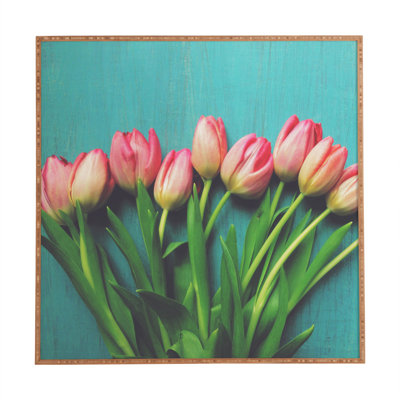 Jolie tulipes roses, impression encadrée